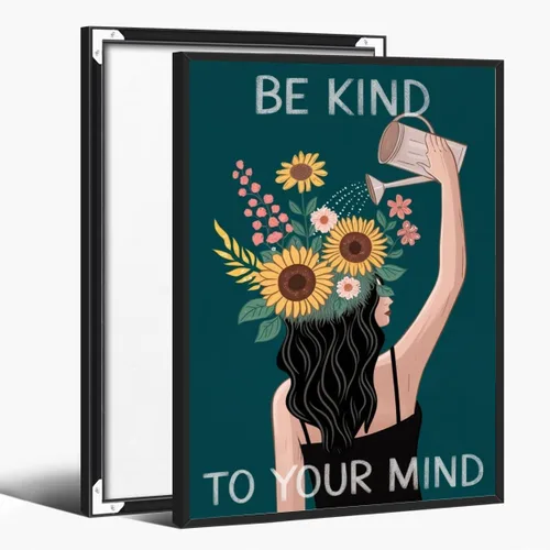 Miniatura 91 de Lienzo decorativo para pared con texto en inglés "Lose Your Mind Find Your Soul", arte de pared con citas inspiradoras para la salud mental, pintura