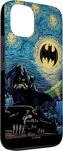 Miniatura 3 de Funda de pintura estilo noche estrellada de Batman para iPhone 13 DC Comics