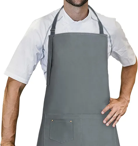 LessMo Delantal babero, delantales de cocina de algodón de lona 100% algodón
