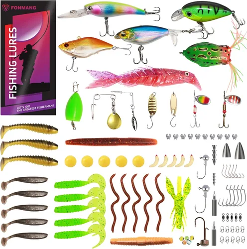 Miniatura 9 de FONMANG Kit de Señuelos de Pesca de 322 Piezas - Buzz Bait/Señuelos Spinner/Jig/Rana, Caja de Aparejos de Pesca con Aparejos Incluidos, Cebo