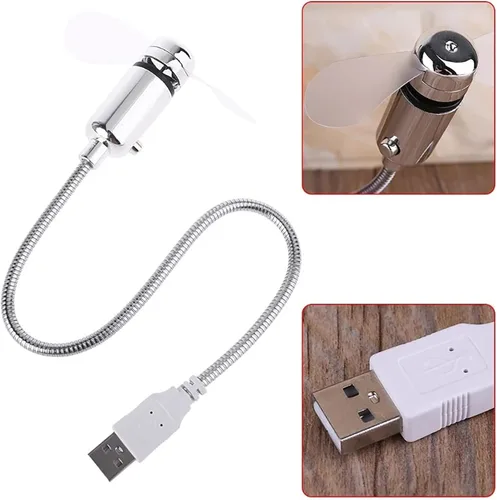Miniatura 4 de Sokelinn-six Ventilador LED USB, mini ventilador de refrigeración flexible portátil alimentado por USB con interruptor para computadora