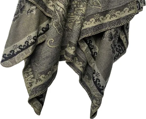 Miniatura 88 de Urban CoCo Poncho de colores para mujer, chal con frente abierto, color en bloques