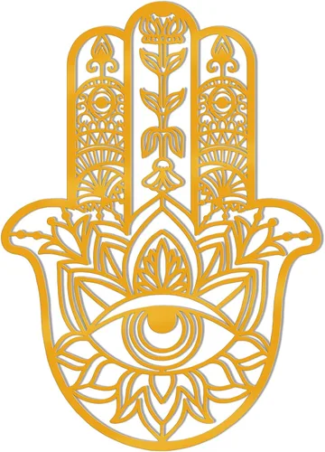 Miniatura 7 de Slickss Hamsa Mano de Fátima - Arte de pared de metal, protección contra el mal de ojo, arte de pared espiritual, arte de pared de geometría sagrada