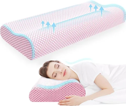 Miniatura 12 de CloudBliss Almohada cervical ergonómica para dormir, almohada cervical cervical para aliviar el dolor de cuello, almohada de espuma viscoelástica