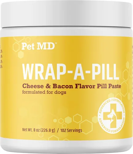 Miniatura 15 de Pet MD Wrap A Pill Paste - Pastilla con sabor a tocino para perros, crea un bolsillo para ocultar pastillas y medicamentos, 59 porciones
