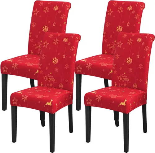 Miniatura 23 de FORCHEER Juego de 6 fundas para sillas de comedor, fundas elásticas para sillas de cocina, 6 piezas, fundas para silla Parson, paquete de 6, Flores