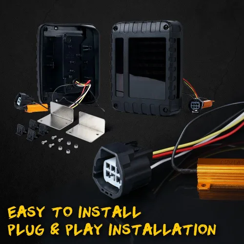 Miniatura 6 de Xprite Luces traseras LED con señal de giro de freno trasero y función de iluminación inversa, luces traseras de lente ahumada compatibles con Jeep