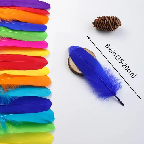Miniatura 3 de Plumas de ganso de colores de Ballinger para manualidades - 120 piezas de 15-20 cm de plumas de colores para manualidades DIY, alas de ángel