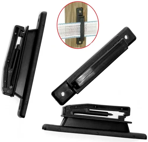 Miniatura 3 de Clavo eléctrico del aislador Polytape del poste de madera de la cerca en los aisladores PolyTape para la alta resistencia PK25 en negro