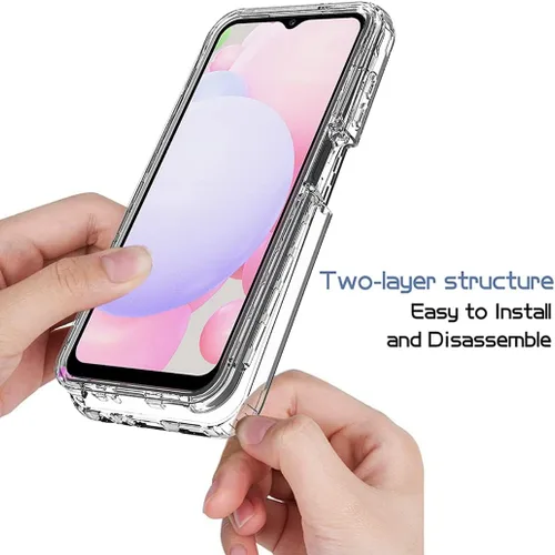 Miniatura 4 de Funda para Samsung Galaxy A13 4G/A13 LTE 4G SM-A135F con protector de pantalla de vidrio templado, cuerpo completo transparente con protección