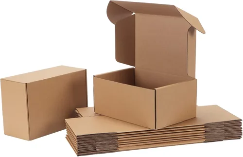 Miniatura 11 de Juego de 20 cajas de envío de 13x10x2 pulgadas, caja de cartón corrugado marrón para embalaje, envío postal, negocios