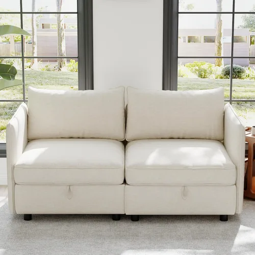 Miniatura 17 de ERYE Sofá modular de 68 pulgadas con asiento profundo, sofá modular de almacenamiento con respaldo y reposabrazos de combinación gratuita, sofá