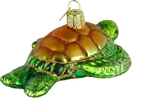 Miniatura 4 de Old World Christmas - Adornos de tortugas de vidrio soplado para árbol de Navidad, verde marino