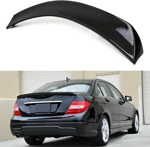 Alerón trasero alto para cofre de Mercedes Benz W204 C250 C300 C63 sedán 4 puertas 2008-14, de fibra de carbono, estilo V