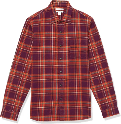 Miniatura 14 de Amazon Essentials Camisas de franela de manga larga para hombre, corte ajustado, a cuadros con botones