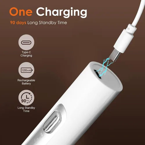 Miniatura 5 de Espumador de leche de mano con soporte, varita espumadora de café recargable con 3 cabezales desmontables de acero inoxidable, mezclador eléctrico
