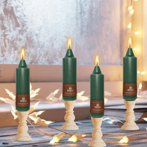 Miniatura 2 de Candelabros cortos de 5 pulgadas con velas cónicas verde oscuro, 4 piezas para cena, hogar, boda, fiesta, decoración