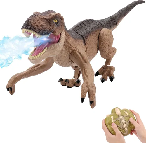 IQKidz Juguetes de Dinosaurio con Control Remoto para Niños de 3 4-7 8-12 - Regalos de T-Rex Grande y Realista RC para Niños, Dino Interactivo con