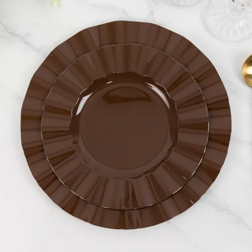 Miniatura 37 de Efavormart - Platos de cena de 11 pulgadas – Juego de 10 platos desechables redondos de plástico negro con borde dorado rizado – Vajilla elegante
