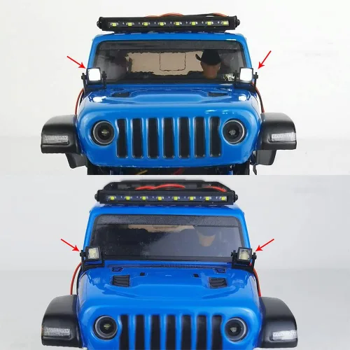 Miniatura 5 de RCLIONS Foco LED lámpara delantera RC techo techo luces color blanco para 1/24 Axial SCX24 AXI00005 AXI00002 RC Truck Car Upgrades
