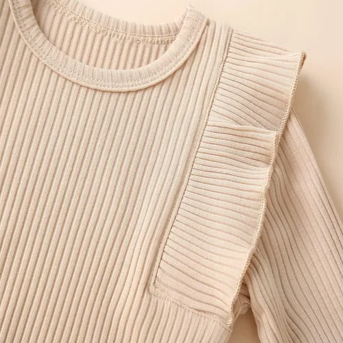 Miniatura 4 de Conjunto de mameluco y pantalón de manga larga para niña de 3 piezas