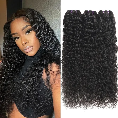 Miniatura 12 de Beauty Queen 16A Paquetes de Cabello Crudo Ondas de Agua 14 16 18 Pulgadas 3 Paquetes 100% Cabello Virgen Brasileño Sin Procesar Paquetes Tejidos