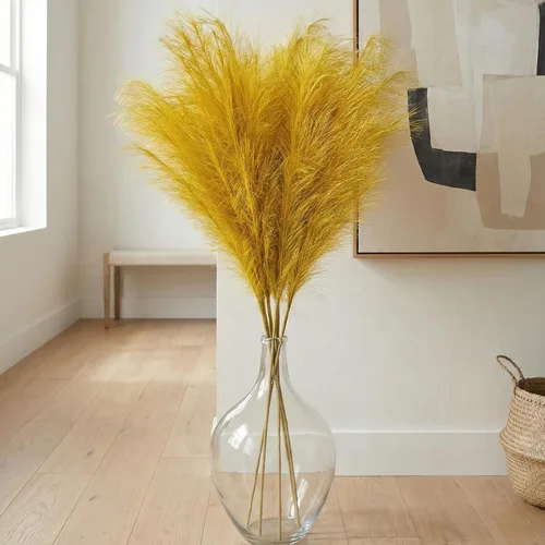 Miniatura 4 de Jarrón grande de vidrio de 15 pulgadas de alto para decoración de suelo, florero grande para plantas de hierba de las pampas, flores, moderno