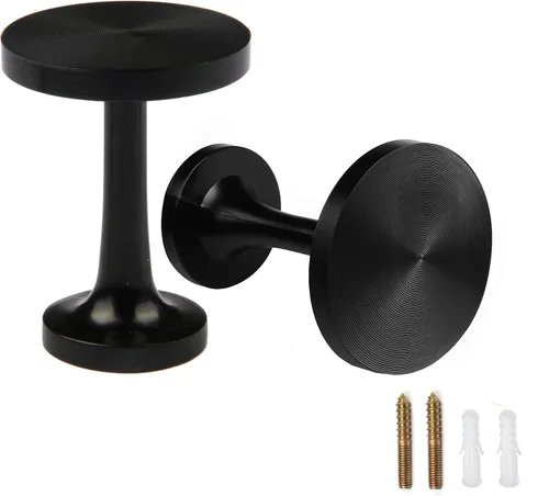 Miniatura 8 de BEL AVENIR Paquete de 2 soportes de metal redondos de metal para cortinas de medallón, ganchos de pared, estilo moderno y simple, decoración