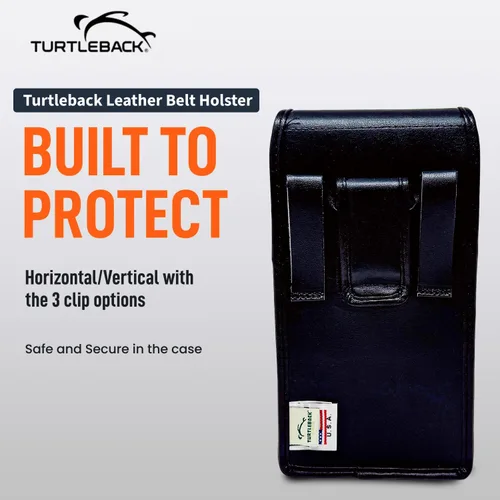 Miniatura 5 de Turtleback Funda de cuero de alta calidad para Samsung Galaxy S25-S20 – Soporte de cinturón de teléfono negro para viajes a prueba de golpes, fundas