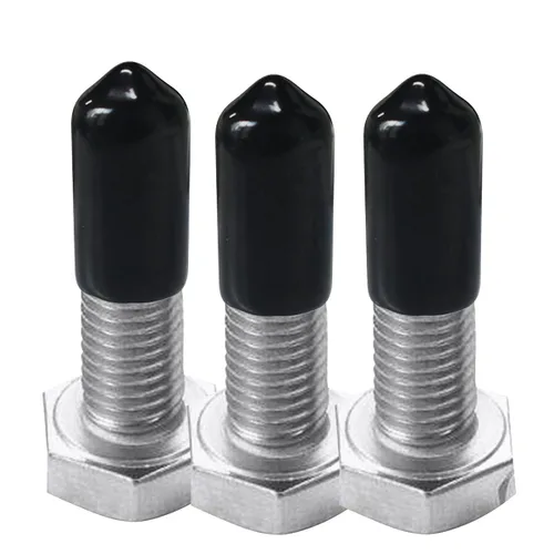 Miniatura 4 de 50 piezas de tapas de extremo flexibles de vinilo, tapas de extremo de goma, cubierta de protección de rosca de tornillo de goma negra de seguridad