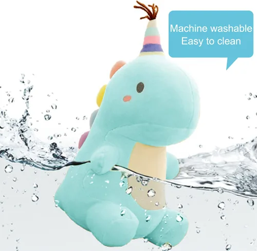 Miniatura 4 de Juguetes de peluche de animales, diseño de dinosaurio suave, para regalo, niños y niñas (azul, 13.8 pulgadas)