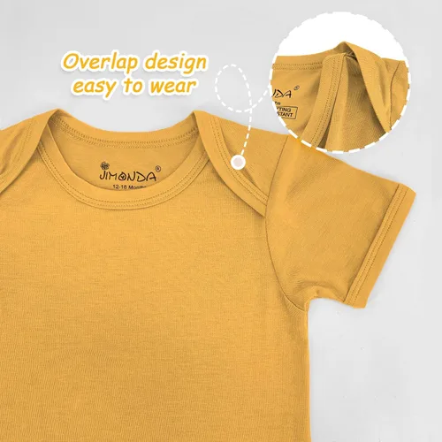 Miniatura 75 de Jimonda Body de rayón de bambú de manga corta para bebés, niños y niñas, trajes suaves para recién nacidos
