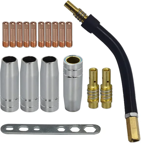 RIVERWELD MIG MAG Puntas de contacto 0.0233 pulgadas 0.024 in M6 140.0008 y difusor de puntas 002.0078 boquilla de gas cónica de cubierta 145.0075