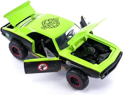 Miniatura 5 de Teenage Mutant Ninja Turtles 1:24 1967 Chevy Camaro - Coche fundido a presión y figura de Rafael de 2.75 pulgadas, juguetes para niños y adultos