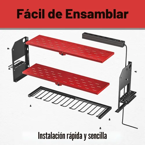 Miniatura 8 de YYR Organizador de herramientas eléctricas con estación de carga, soporte de pared, taladro inalámbrico y soporte de batería para organización