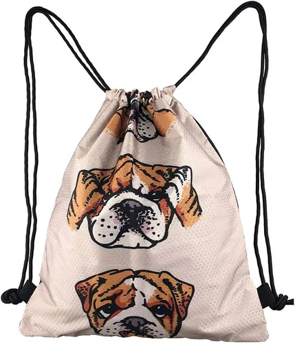 Miniatura 2 de HIFUN English Bulldog - Mochila unisex para gimnasio viaje con cordón