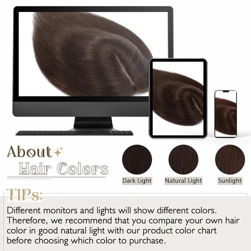 Miniatura 6 de Elailite Toppers para el cabello para mujer, cabello humano real, separación libre para adelgazar el cabello, piezas de cabello para pérdida