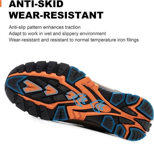Miniatura 5 de BDETIBAYE Steel Toe Sneakers Comfortable Safety Shoes for Men Steel Toe Shoes for Women Slip On Construction Work Shoes