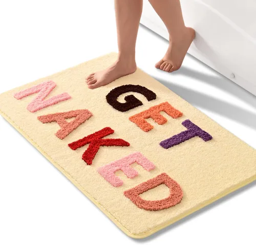 Miniatura 12 de QJHOMO Get Naked Bath Mat Alfombras Lindas de Baño Lindas Alfombras de Baño Graciosas Antideslizantes Decoración de Bañera Antideslizante Alfombra