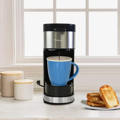 Miniatura 2 de Koolatron Kenmore - Cafetera de una sola porción y taza de viaje de acero inoxidable, compatible con cápsulas/pods y café molido, compatible con K