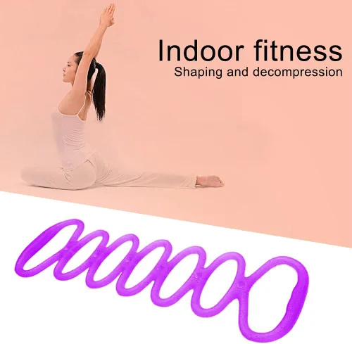 Miniatura 3 de Saycker Banda de ejercicio de resistencia y estiramiento de 7 anillos para fitness en casa, entrenamiento central, terapia física (rosa)