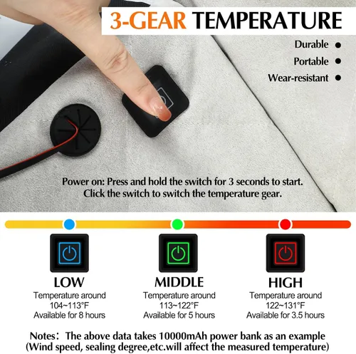 Miniatura 3 de Thyle Portable Heated Seat Cushion for Bleachers Foldable Heating Cushion 3 Mode Adjustable Heated Stadium Chair Bleacher Seat for Bleachers Indoor