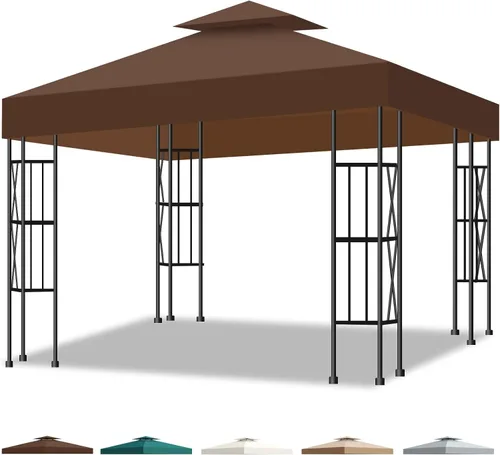 Miniatura 12 de Cubierta superior de repuesto para toldo de 10 x 10 pies, doble capa ventilada, para marco de glorieta de exterior estándar de 10 x 10 pies