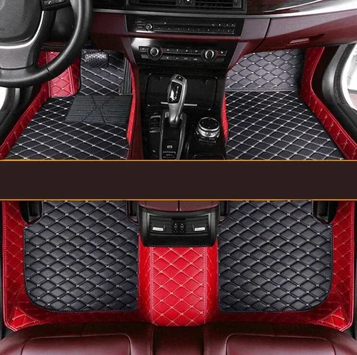 Miniatura 2 de Tapetes de automóvil personalizados para el 99% de modelos de vehículos, cuero, tapicería completa, color beige, rojo, rosa, azul, púrpura