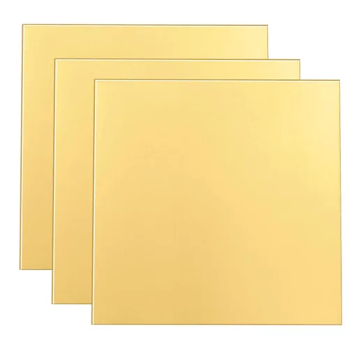3 láminas de latón de 4 x 4 pulgadas, láminas de metal de calibre 24 (0.020 in) de grosor, sin arañazos, placas de latón unidas con película para