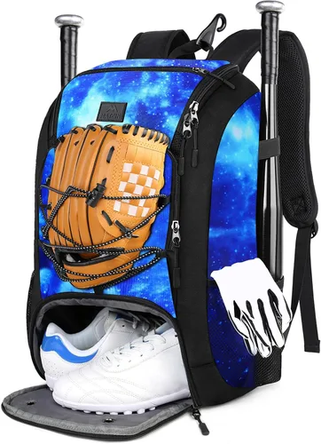Miniatura 12 de MATEIN Mochila de Béisbol, Bolsa de Bate de Sóftbol con Compartimento para Zapatos para Jóvenes, Niños y Adultos, Bolsa de Béisbol Ligera con Gancho