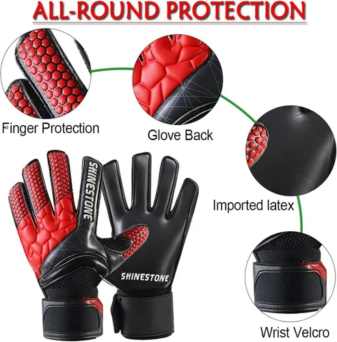 Miniatura 4 de LEZI Guantes de portero con protección de dedos y doble protección para la muñeca para jóvenes y adultos, guantes de portero de fútbol proporcionan