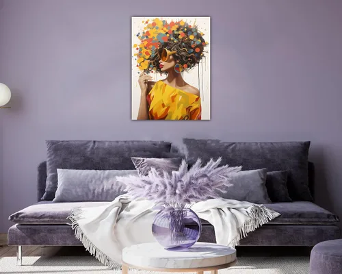 Miniatura 213 de Arte de pared afroamericano, decoración de rey y reina bailarín negro para sala de estar, arte de pareja de amor negro para dormitorio, lienzo