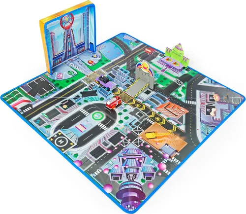Paw Patrol, Juego de alfombrillas de juego de película True Metal Adventure City con 2 autos de juguete exclusivos (exclusivo de Amazon), escala