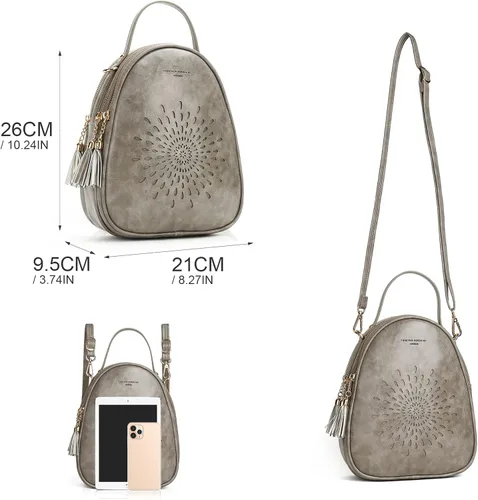 Miniatura 39 de T1953 Mochila para mujer, de piel sintética, para regalo para niñas y mujeres